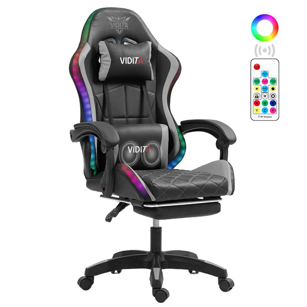 Silla Gamer Rgb Reclinable Con Masajeasdor Reposapiés