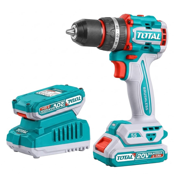 Taladro Percutor Y Atornillador Inalámbrico Total, Industrial, Motor Sin Carbones